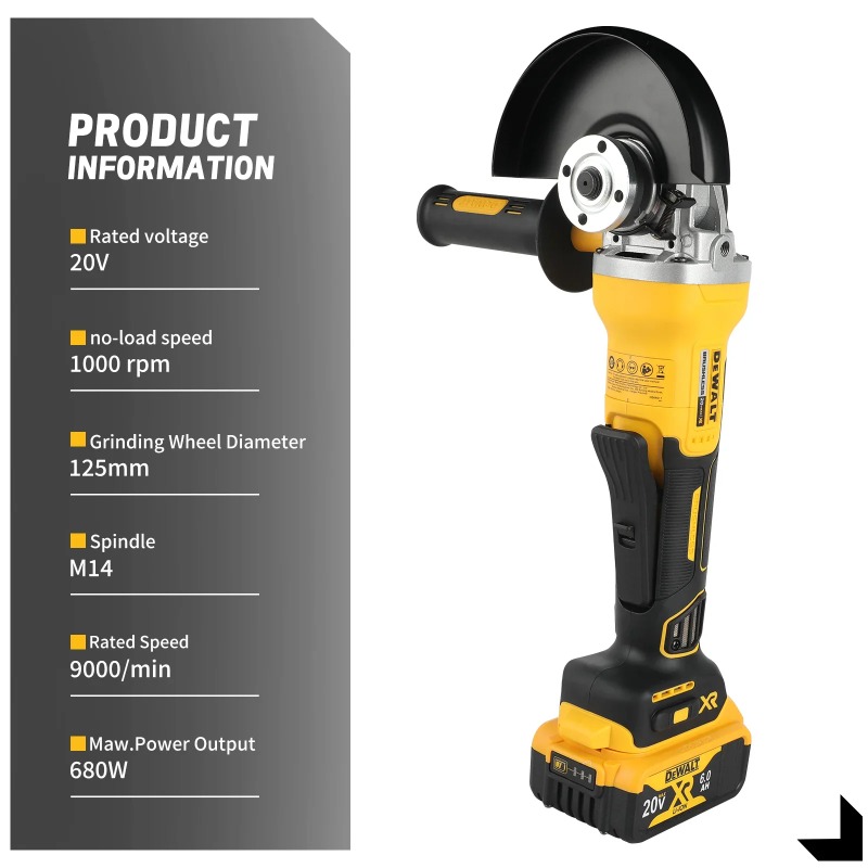 Dewalt 125mm Flat Head Angle G - Brushless Angle Grinder Battery Powered ulasan dan harga