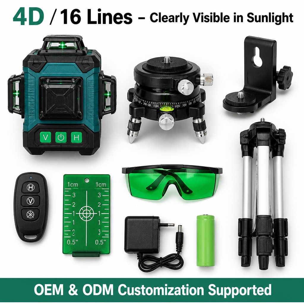 4D 16-Line Green Laser Level,  - Laser Level 16 Lines 4D Green ulasan dan harga