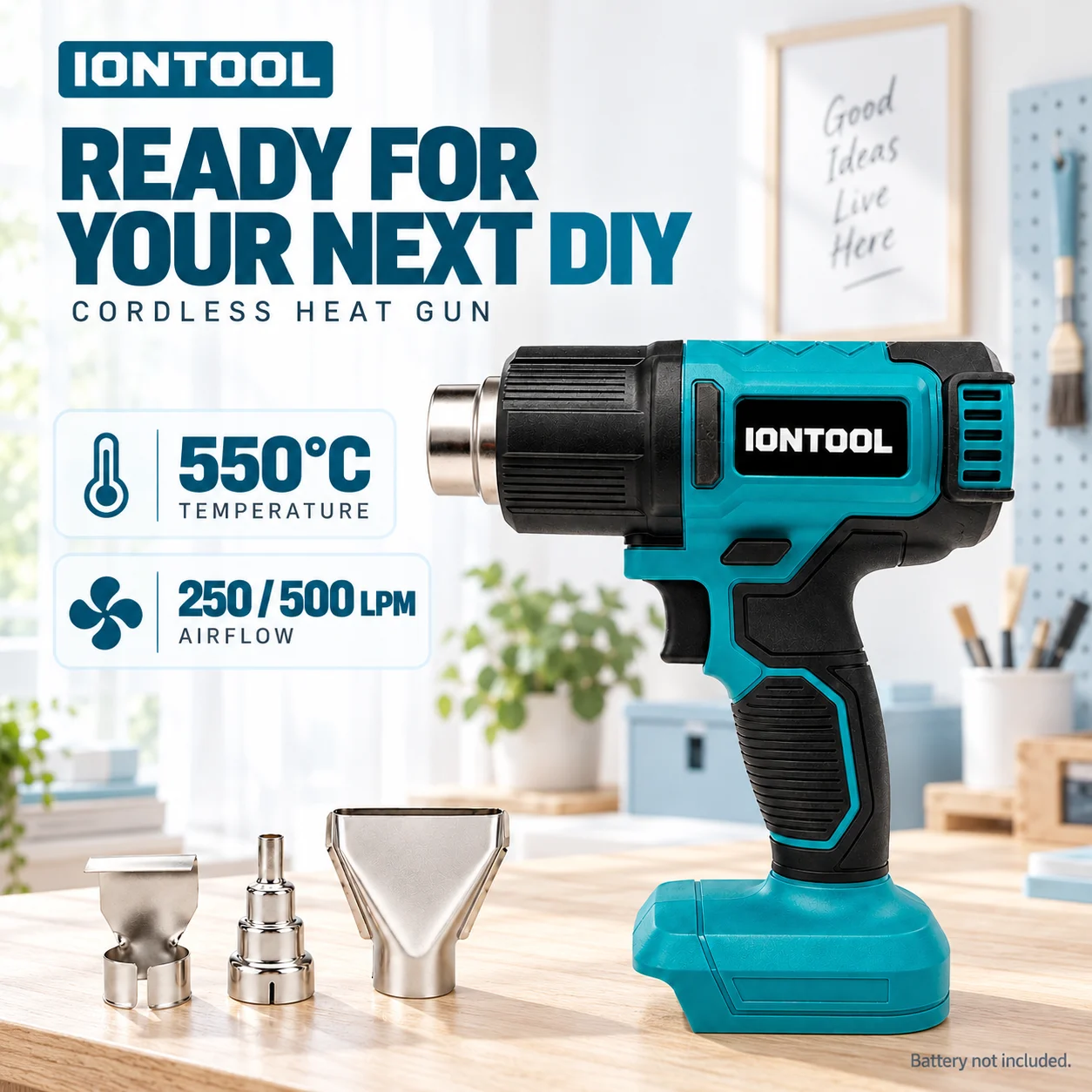 IONTOOL Cordless Heat Gun 550C - Cordless Heat Gun For Shrink Tubing ulasan dan harga
