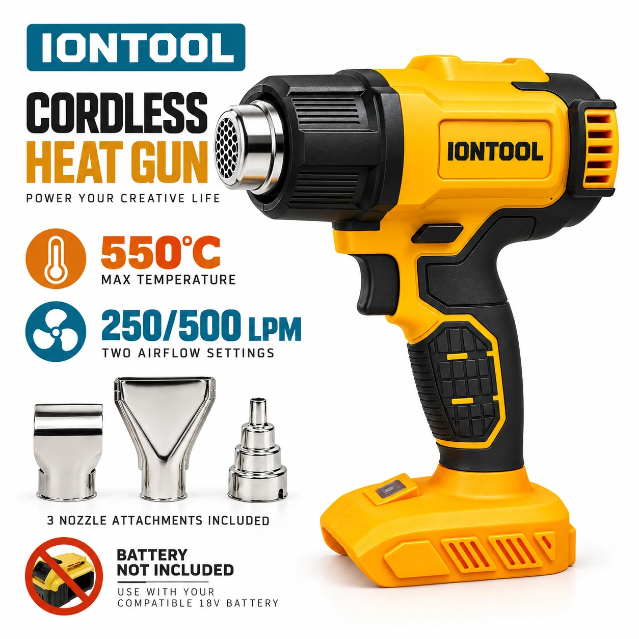 IONTOOL Yellow Cordless Heat G - Cordless Heat Gun For Shrink Tubing ulasan dan harga