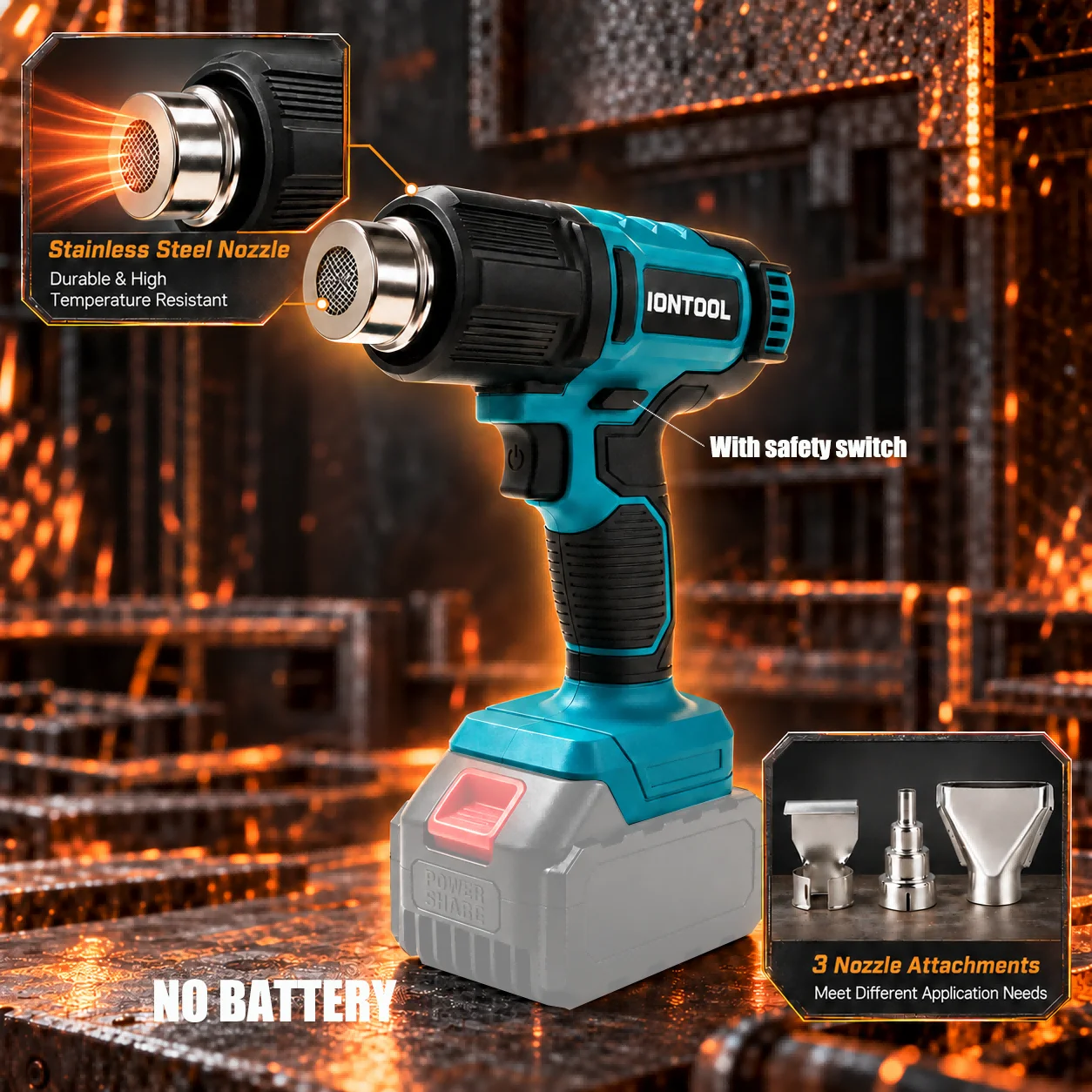 IONTOOL Cordless Heat Gun 550℃ - Cordless Heat Gun For Shrink Tubing ulasan dan harga