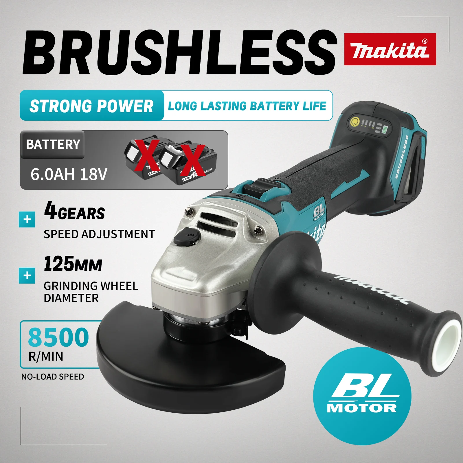 DGA404 100/125mm Brushless Lit - Brushless Angle Grinder Battery Powered ulasan dan harga
