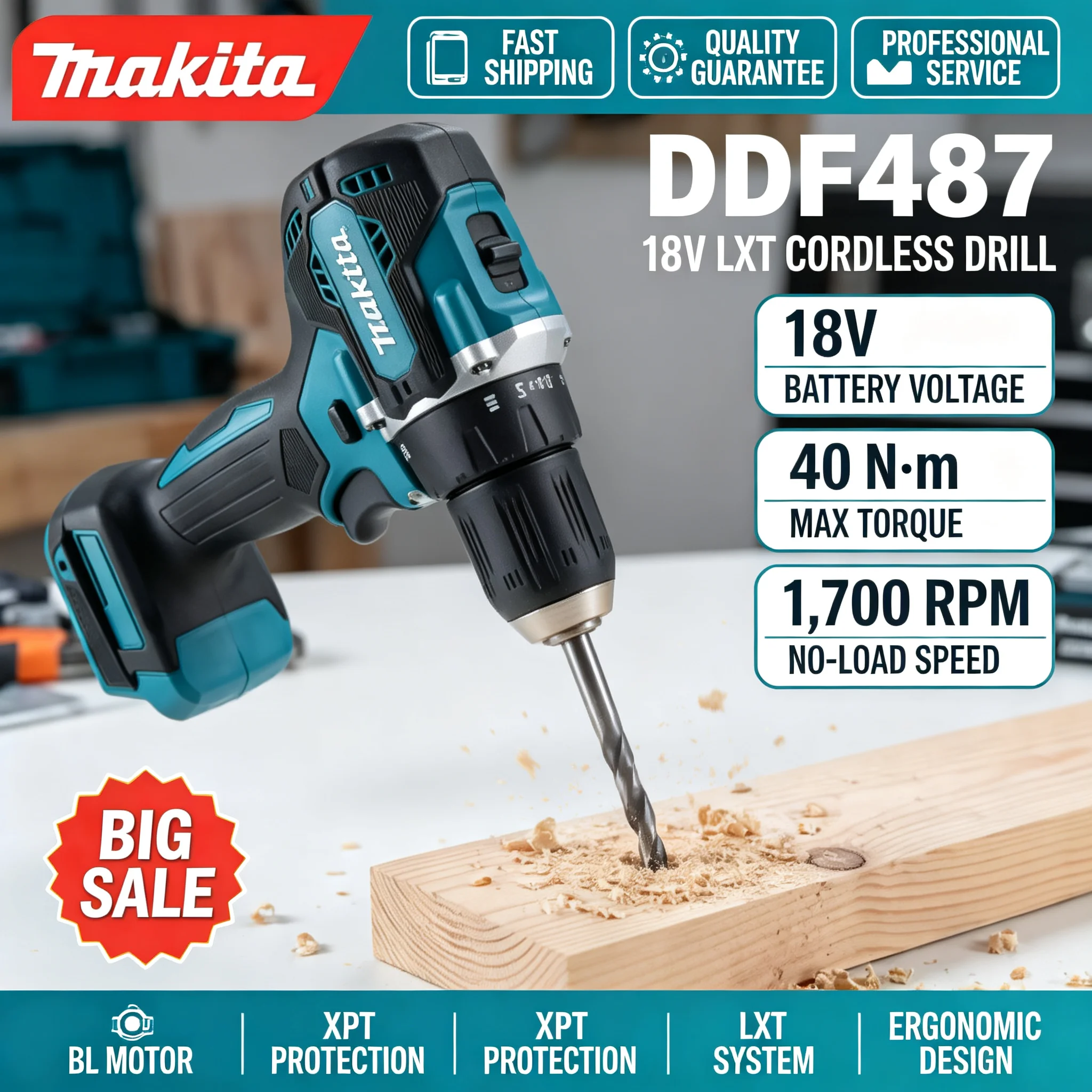 Makita DDF487 18V Cordless Bru - Brushless Cordless Electric Drill 18V ulasan dan harga